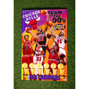 1998 NBA Finals Chicago Bulls Team Of The 90’s Poster 23x34 Vintage 98 Starline